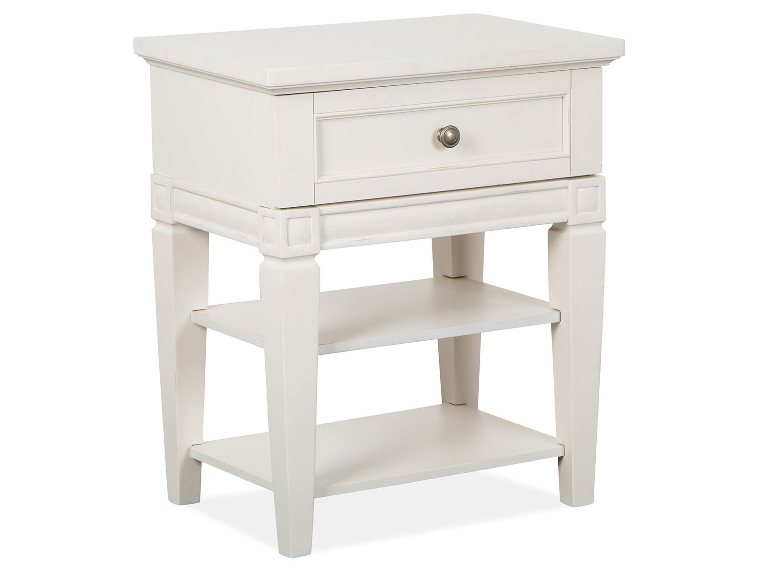 Willowbrook - Open Nightstand - Egg Shell White With Slight Rub Through