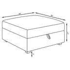 Cambria Square Upholstered Storage Ottoman Grey