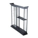 Floating Wine Bar Shelf With Glass Holder And Display Shelves - Black