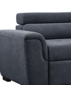 Haris - Sleeper Sofa Sectional With Adjustable Headrest And Storage Ottoman - Dark Gray