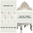 Adara - Side Chair (Set of 2) - Pearl White Synthetic Leather & Antique White