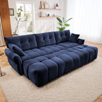 Sofa Set With Ottoman And Pillows, Textured, High Resilience Cushions
