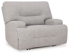 Acklen Place - 4 Pc. - 3-Piece Power Reclining Sectional Sofa With Raf Chaise, Wide Seat Power Recliner - Pewter
