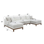 Valiant - Sectional Sofa With 4 Pillows - Ivory Chenille