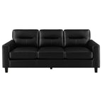 Scotland Faux Leather Upholstered Track Arm Sofa Black