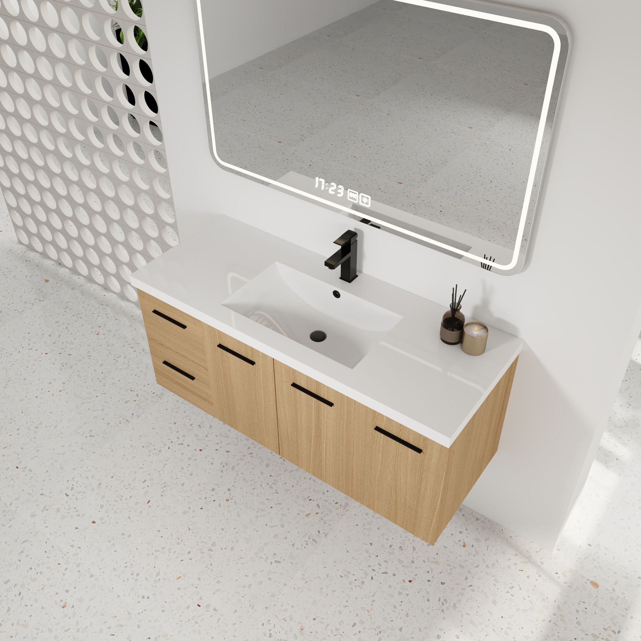 Floating Bathroom Vanity With Sink, Modular Cabinet