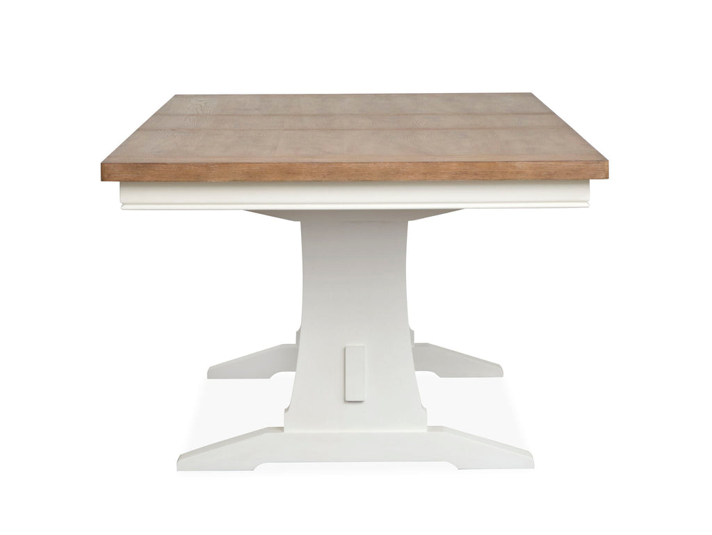 Kingston - Extendable Trestle Dining Table - Whisper White And Cerused Nutmeg