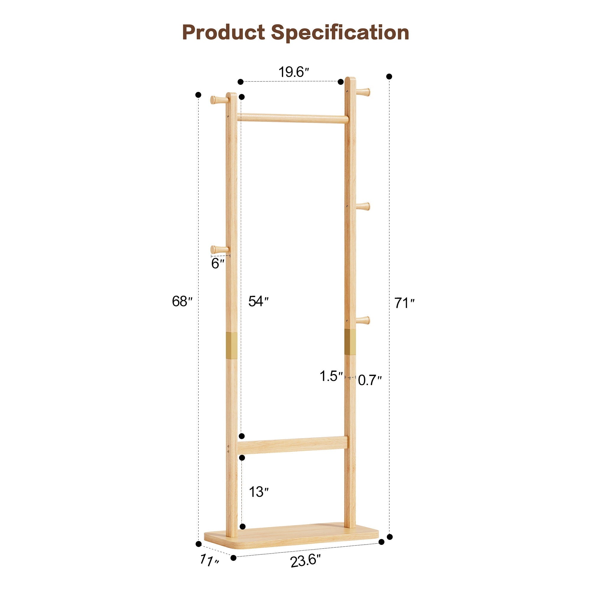 Solid Wood Simple Hat Rack