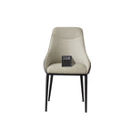 Modern Dining Chair Set Upholstered Seats Steel Metal Legs 2 Tone Contemporary Kitchen Living Room Furniture (Set of 2) - Black / Gray