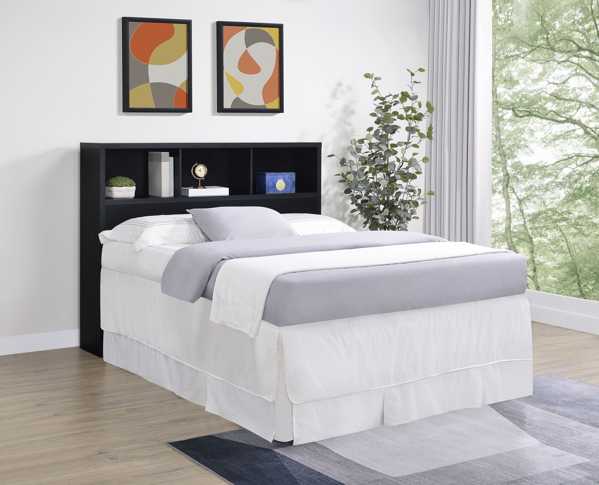 Westpark 49-inch Queen Bookcase Headboard Black