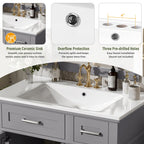 Modern Bathroom Vanity With Sink, Storage Cabinet, Soft Close Doors, Deep & Standard Drawers