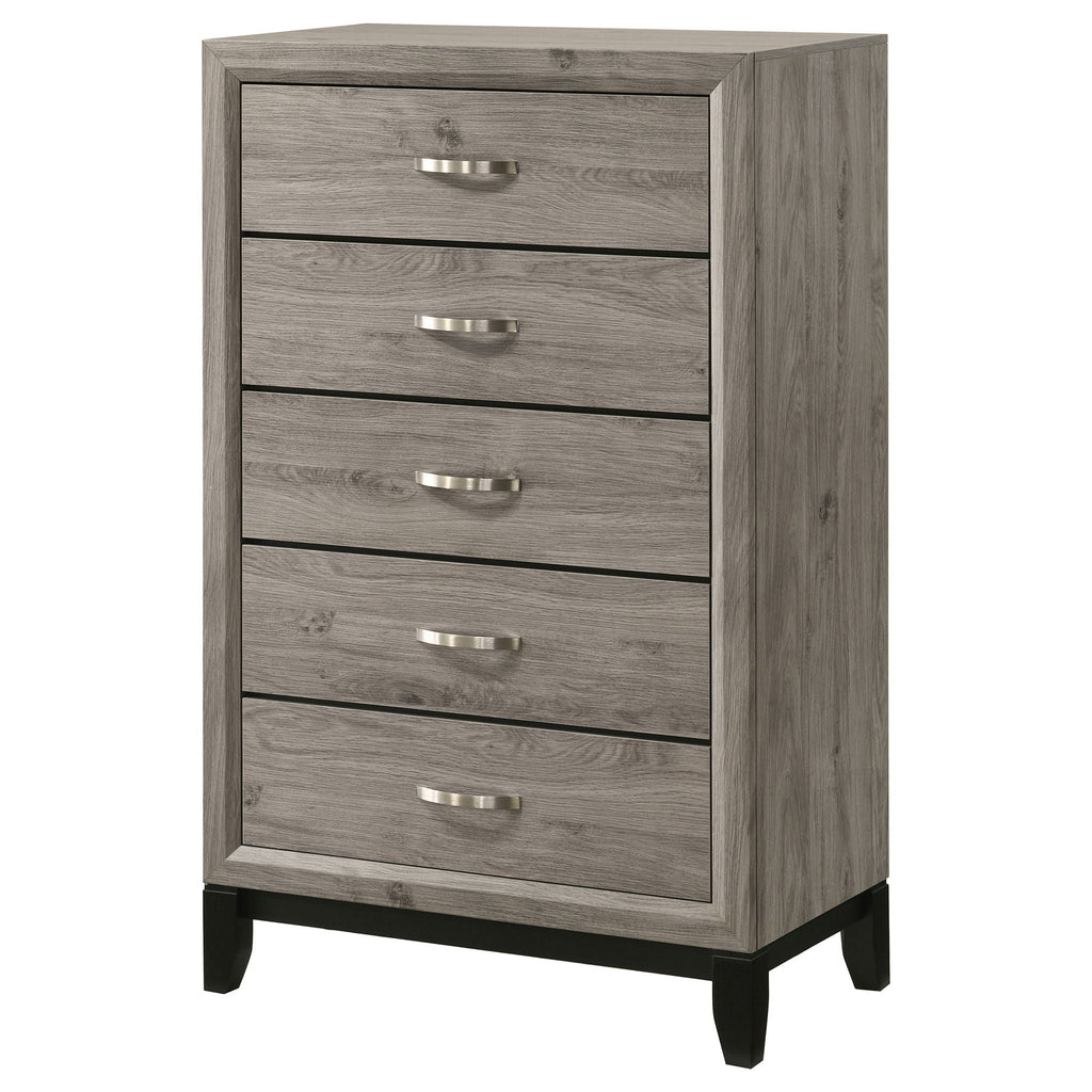 Valen 5-drawer Bedroom Chest of Drawers Light Taupe