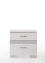 Naima II - High Gloss Nightstand - White