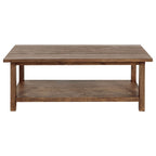 Payne Wood Coffee Table with Shelf Distressed Brown