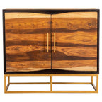 Zara 2-door 40-inch Wood Accent Storage Cabinet Black Walnut