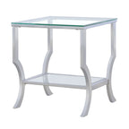 Saide Square Glass Top Side End Table Chrome