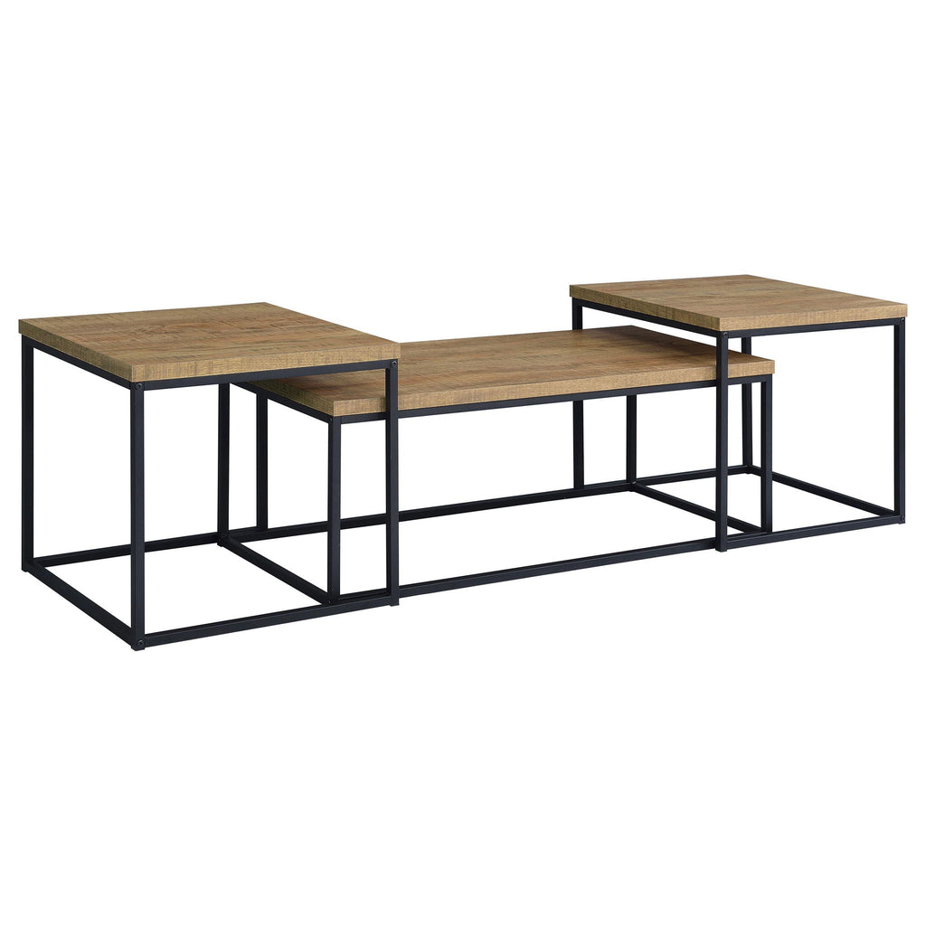 Straden 3-piece Engineered Wood Coffee Table Set Mango and Black