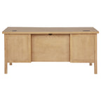 Vermes 66-inch 7-drawer Computer Desk with Power Outlet Light Ash