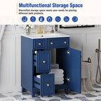 Transitional Style Bathroom Vanity Cabinet With Ceramic Sink