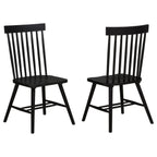 Andrews Windsor Spindle Back Dining Side Chair Black (Set of 2)