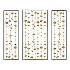 Metal Decorative Wall Art With Frame, Wall Decor For Living Room (Set of 3) - Gold