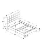 Bed, Upholstered, Frame Only, Transitional