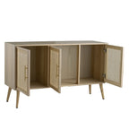 Wooden Accent TV Cabinet With 3 Doors - Brown