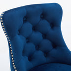 Swivel Bar Stools With Button Tufted Design And Rivet Trim