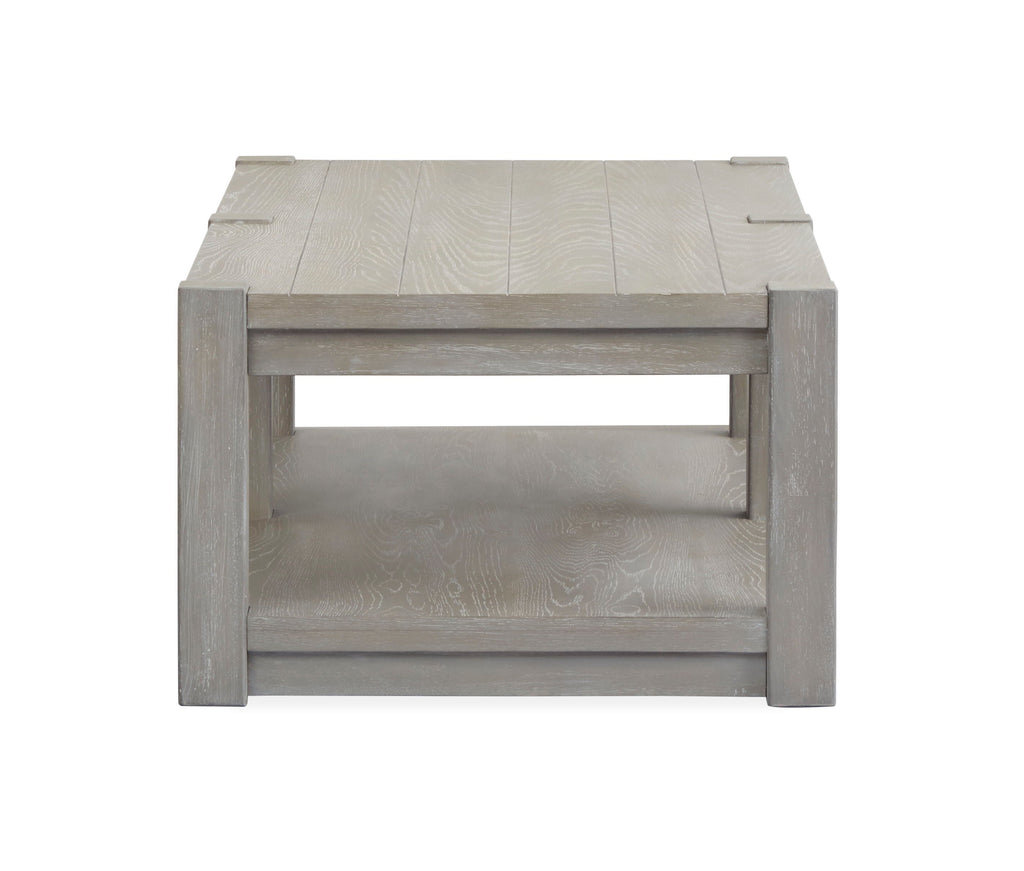 Burgess - Rectangular Shelf Cocktail Table With Casters - Calico Gray