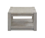Burgess - Rectangular Shelf Cocktail Table With Casters - Calico Gray