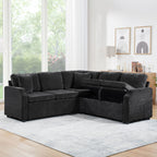 Modern L Shaped Sectional Sofa Bed With Hidden Storage Upholstery