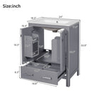 Bathroom Vanity With Integrated Undermount Ceramic Sink, 2 Doors And 1 Drawer, Soft Close Hinges