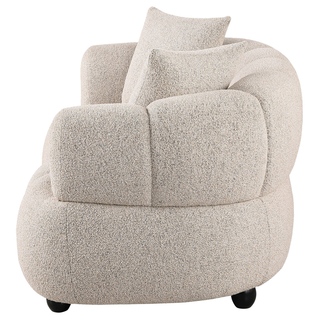 Whitney Contemporary Channel Tufted Woven Fabric Upholstered Loveseat