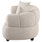 Whitney Contemporary Channel Tufted Woven Fabric Upholstered Loveseat
