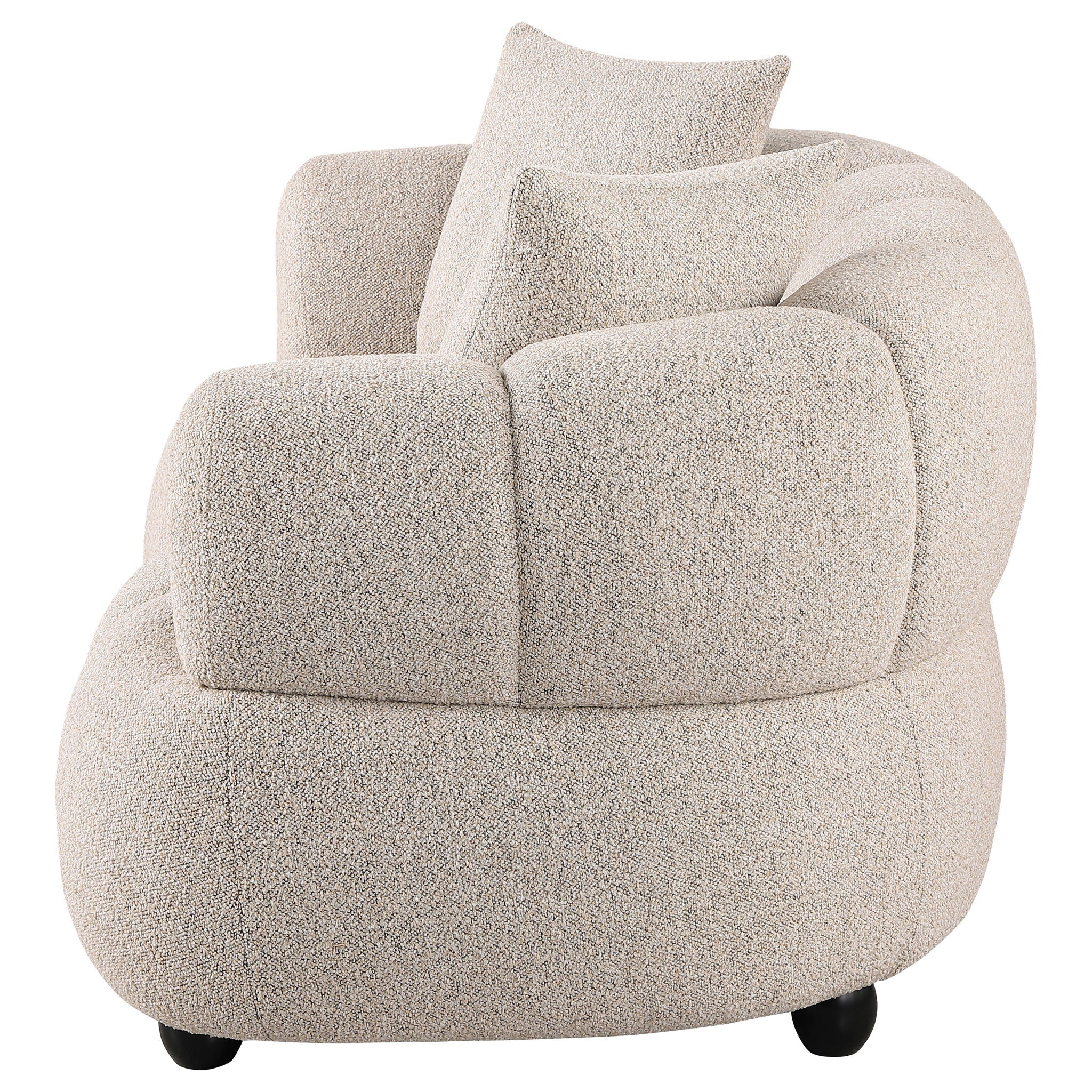 Whitney Contemporary Channel Tufted Woven Fabric Upholstered Loveseat
