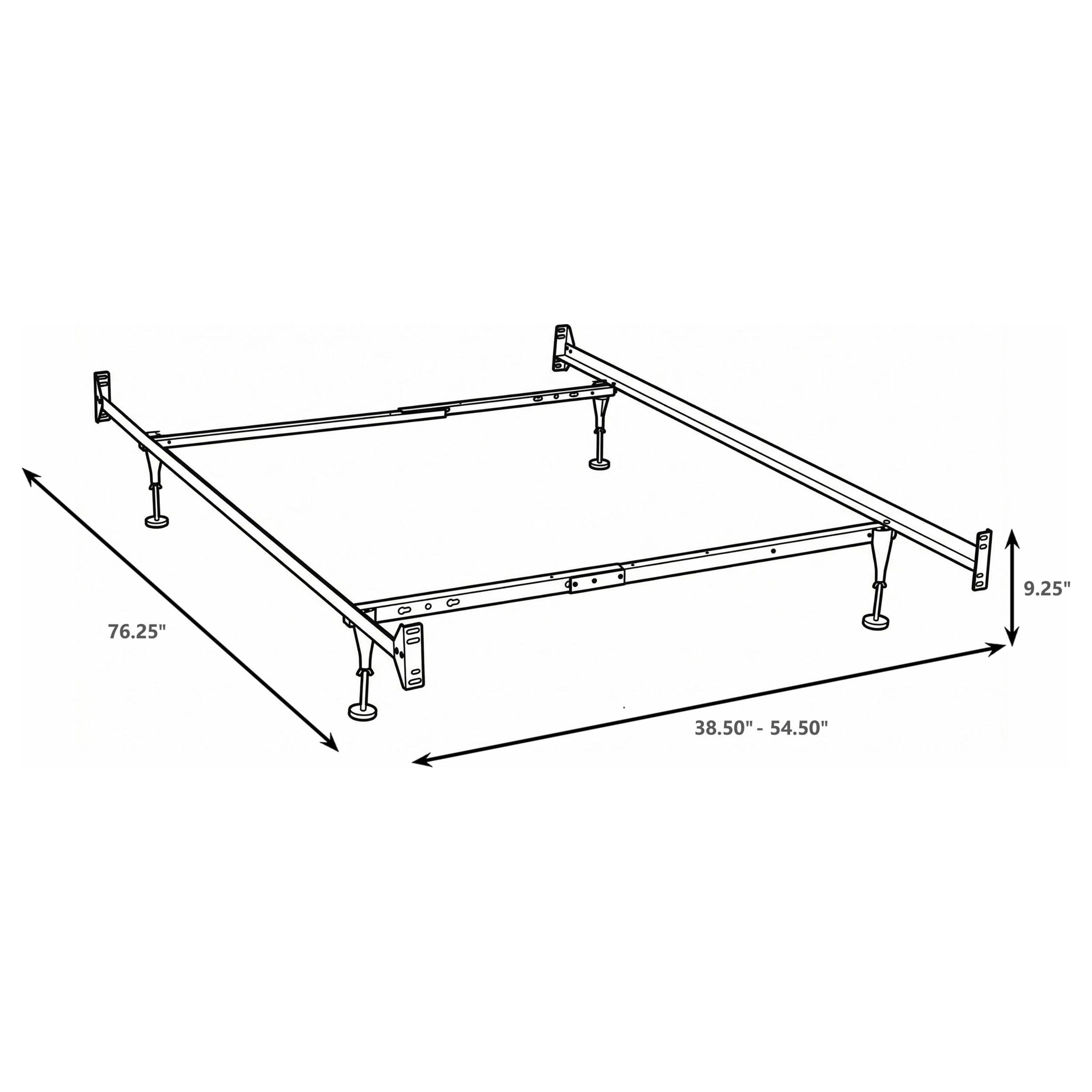 Esme Twin or Full Bed Frame Black (Headboard & Footboard)