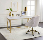 Lightmane - Vanity Desk (Same 92660) - White High Gloss & Gold