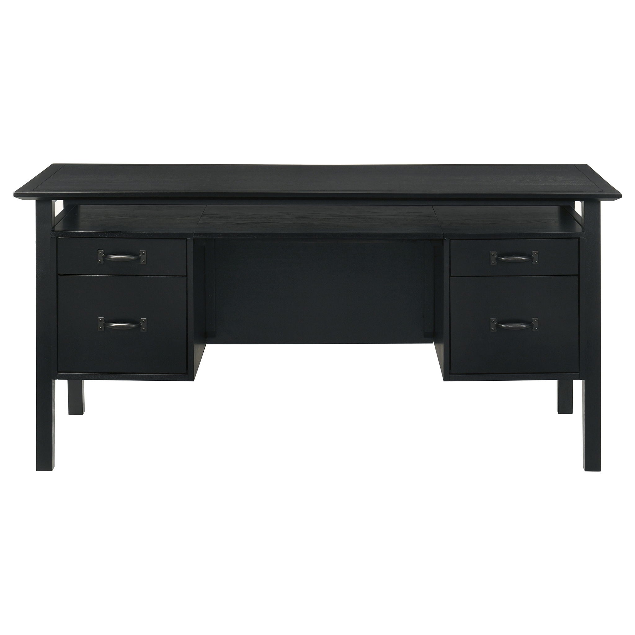 Goodson 64-inch 4-Drawer Double Pedestal Computer Desk Black