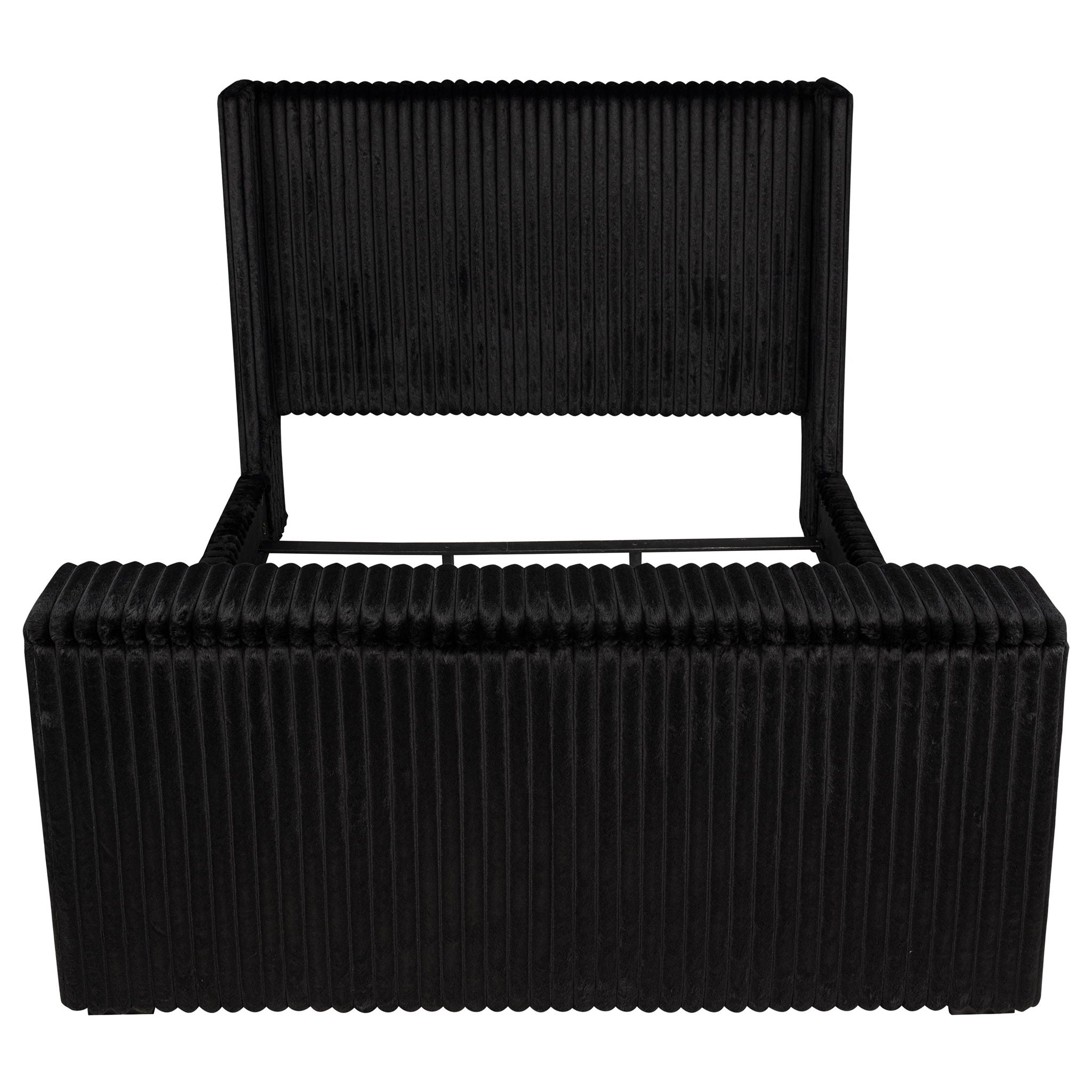 Centergrove Upholstered Eastern King Wingback TV Bed Black