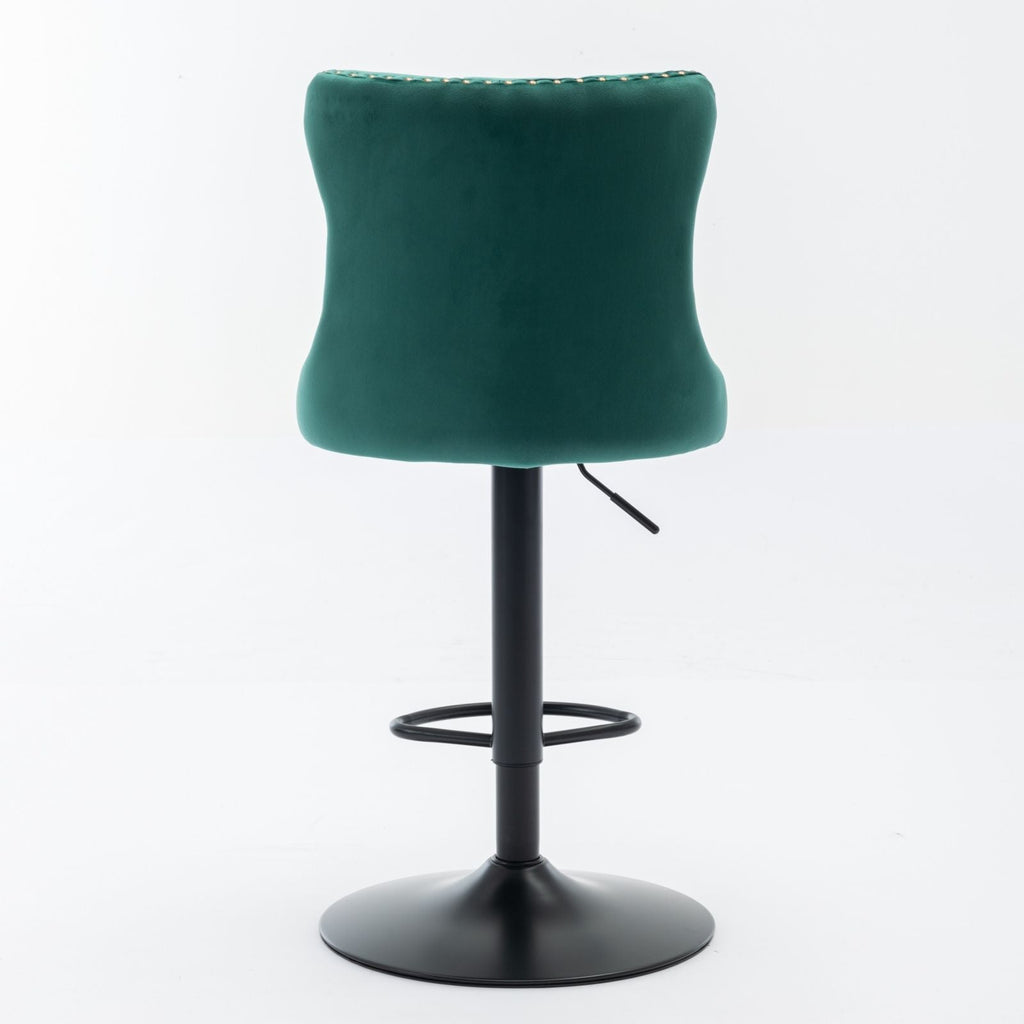 Swivel Barstools Adjusatble Seat Height, Modern Upholstered Bar Stools With Backs Comfortable Tufted For Home Pub And Kitchen Island (Set of 2)