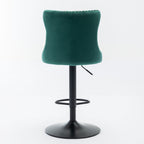 Swivel Barstools Adjusatble Seat Height, Modern Upholstered Bar Stools With Backs Comfortable Tufted For Home Pub And Kitchen Island (Set of 2)