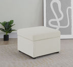 Winter Upholstered Hydraulic Lift Top Storage Ottoman Beige