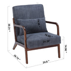 Accent Chair With Pillow And Wood Frame