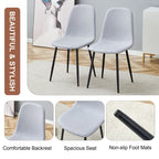 Modern Medieval Style Cushioned Side Chairs Set With Metal Legs For Kitchens