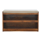 Pull Out Shoe Bench - Chestnut / Mud Linen