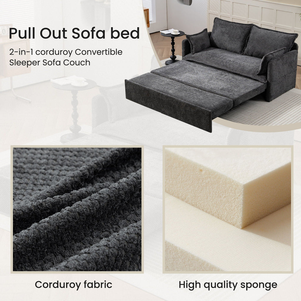 Pull Out Sofa Bed, Convertible Sleeper Sofa Couch, Side Storage, And USB / C - Type Charging Ports Chair