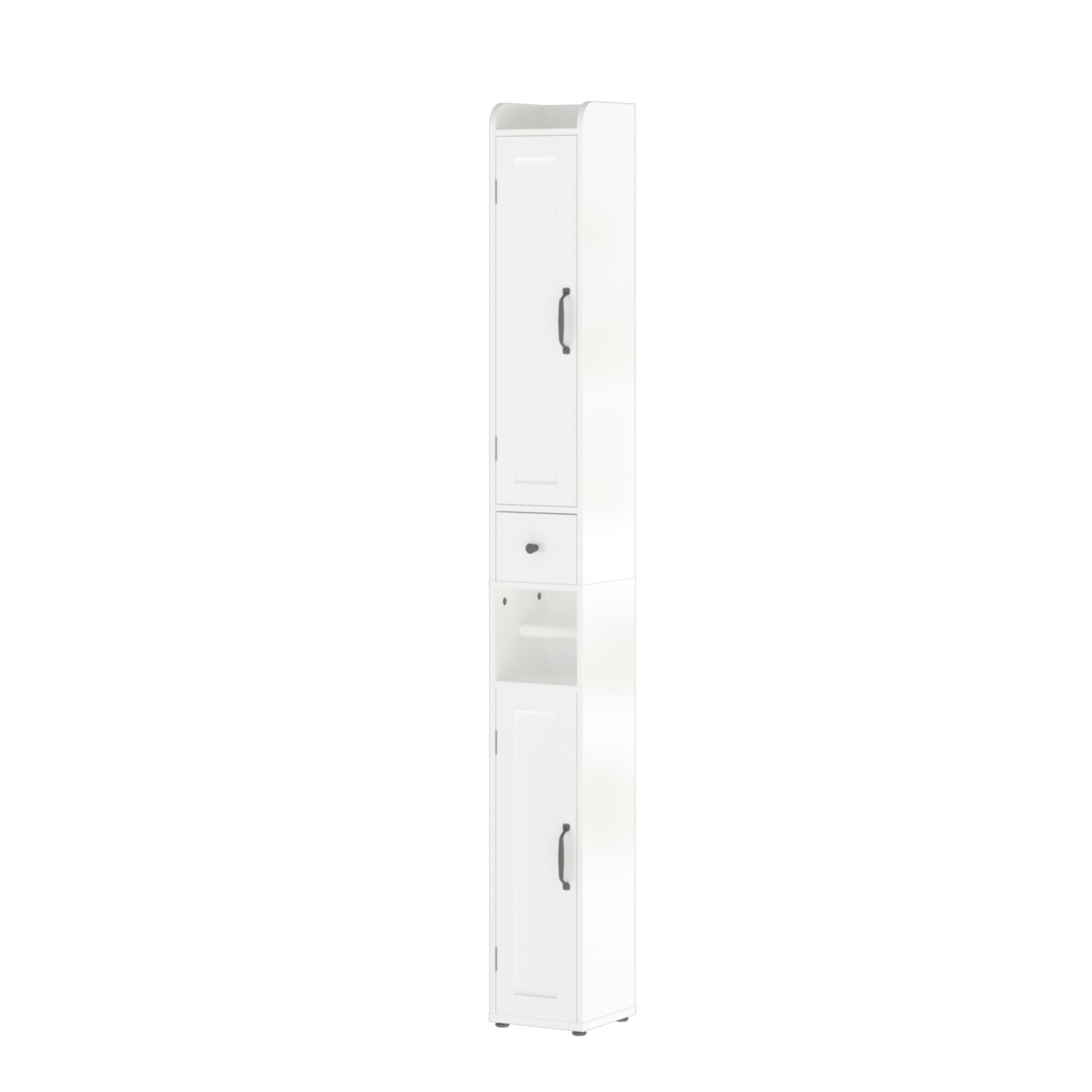 Slim Tall Bathroom Storage Cabinet With Adjustable Shelves, 2 Doors Freestanding Cabinet - White
