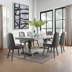 Waylon - Side Chair (Set of 2) - Gray Synthetic Leather & Gray Oak