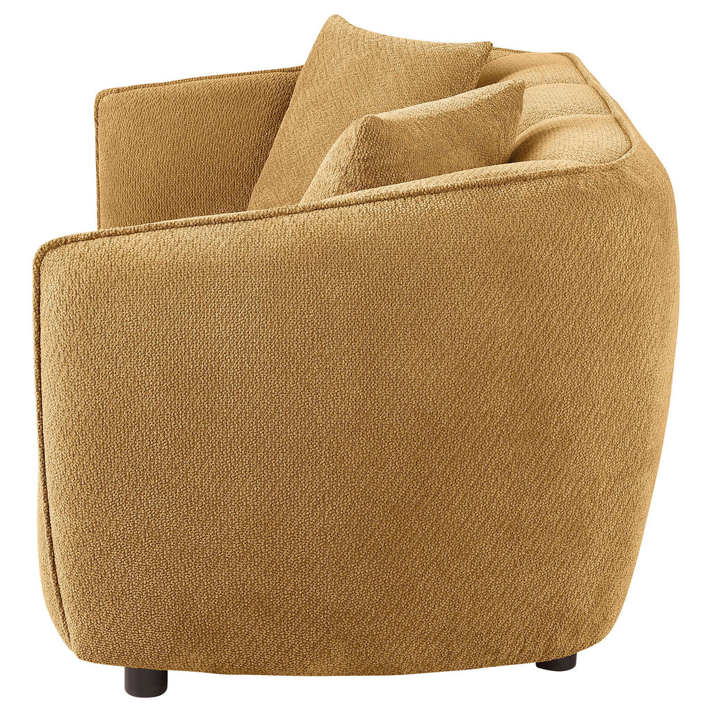 Aleisha Fabric Upholstered Loveseat Mustard Yellow