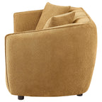 Aleisha Fabric Upholstered Loveseat Mustard Yellow